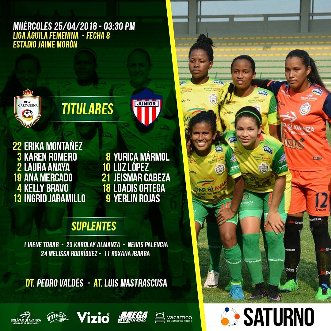 Así formaron #LasHeroicas ayer en el #RCFvsJun 1-3. La capitana Ingrid Jaramillo anotó para las dueñas de casa.