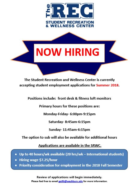 WUSRWC's tweet photo. If you're looking for a fun summer job, stop by to fill out an application! https://t.co/pawzvoEBck