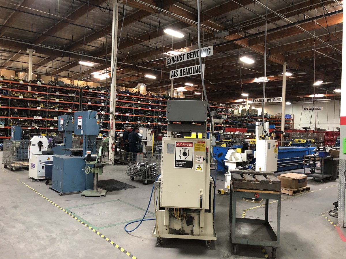 aFePOWER's tweet photo. Here’s a little behind-the-scenes look at a portion of our manufacturing setup at our Corona, California headquarters 😁 Here we bend, cut, and weld our exhaust kits, metal intake kits, intercoolers and more!
.
.
#afepower #afeintake #afeexhaust #mandrelbent #manufacturing https://t.co/kIxY5sVODX