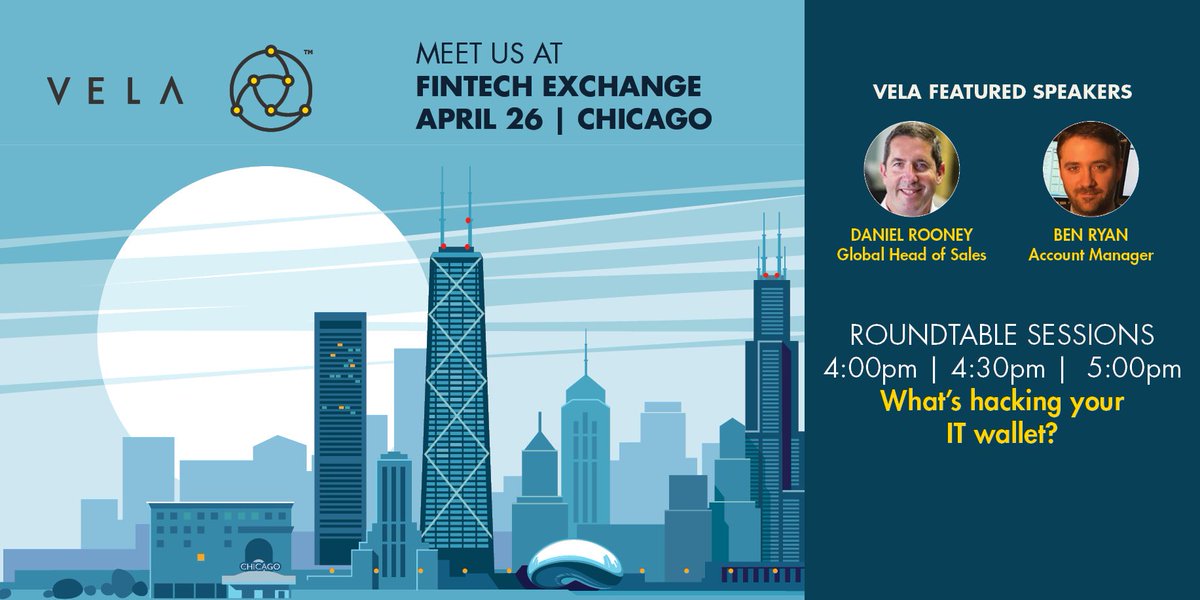 TradeVela's tweet photo. What's hacking your IT wallet? Dan and Ben want to know. Join us at the roundtable sessions at #FinTech Exchange #Chicago https://t.co/FMyWDggdXN  #FTX18 #VelaStack #API #PaaS #Trading @Barchart @FinTechChicago https://t.co/SqGnY9Kd37
