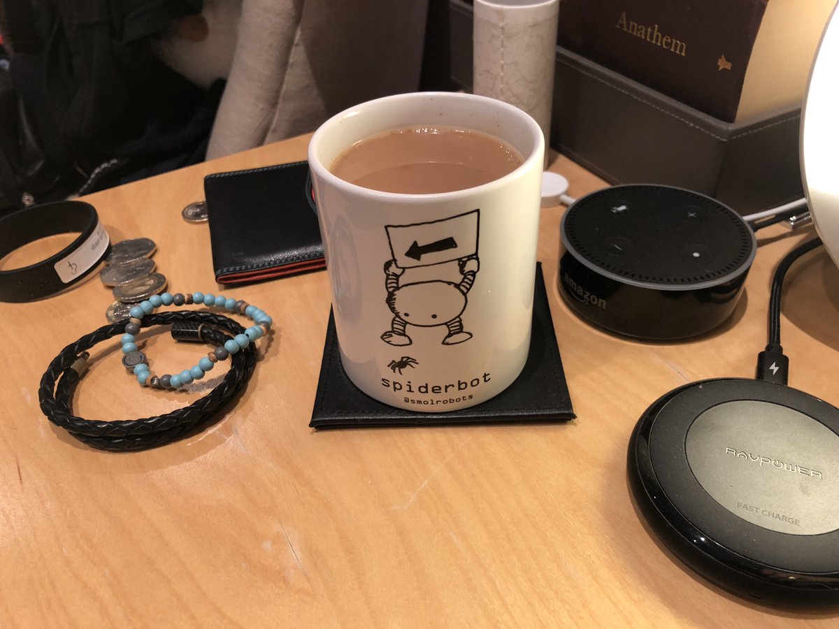 n0rm's tweet image. Best bedside cup of tea ever - #spiderbot @smolrobots