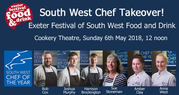 Join us for a South West Chef takeover of the cookery theatre at <a href="/ExeterFoodFest/">Exeter Food Festival</a> on Sun 6 May! Find out more at southwestchef.co.uk/festival18/ #ExeterFoodFest18