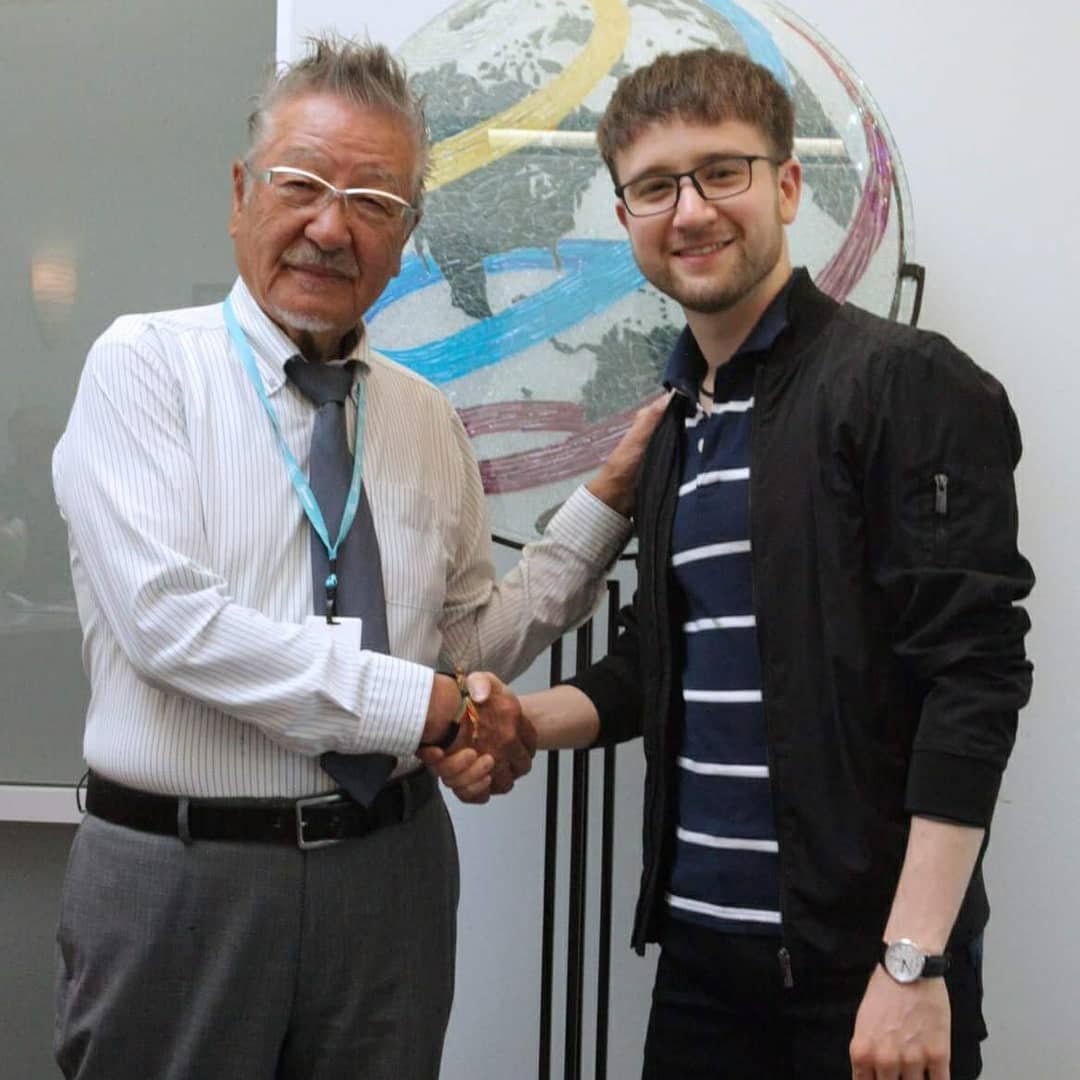 kinesio_uni's tweet photo. Misha Ge, Uzbekistan Olympic figure skater, visited Kinesio Headquarters to discuss how Dr. Kase and Kinesio has helped him in his career. Thank you @mishageofficial! It was an honor! #KinesioTape https://t.co/iKF1QObxKw
