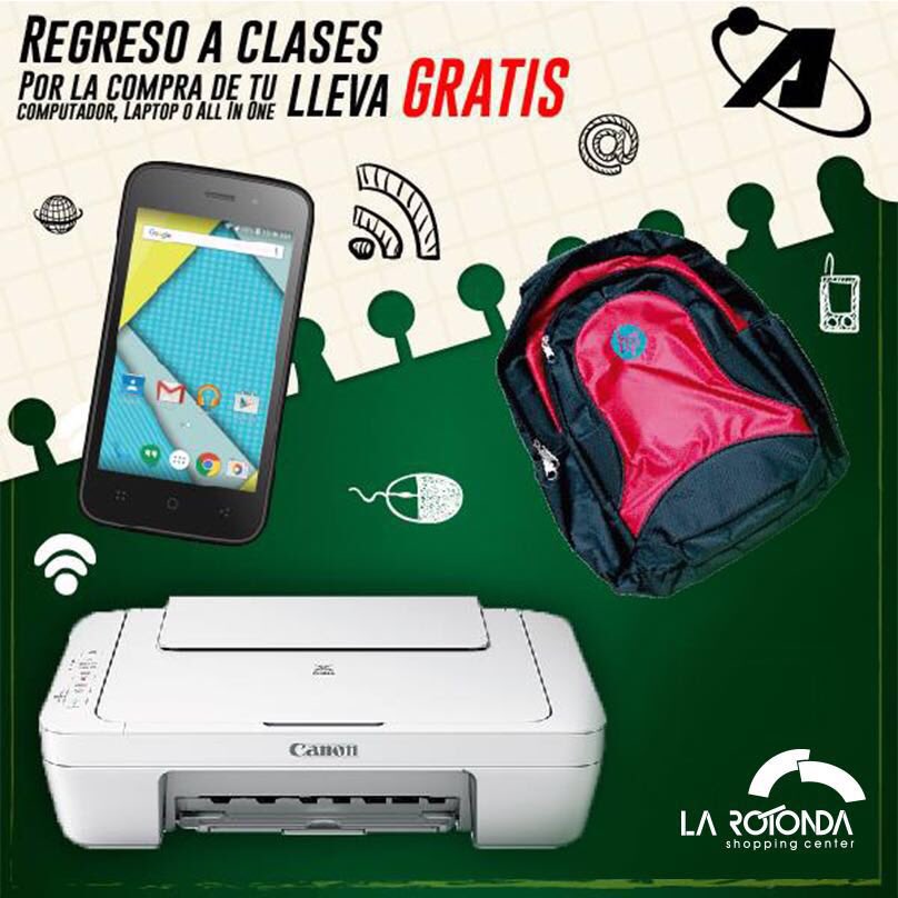 cclarotonda's tweet photo. REGRESA A CLASES CON ADVANCE
Por la compra de cualquier AllInOne, Computador o Laptop
OBTÉN GRATIS 1 DE ESTOS 4 REGALOS.
* Impresora CANON MG2522
* Celular Android 
* Mochila
* $30,00 de descuento para una impresora HP de tinta continua (GT5810 - GT5820) Hasta el 30 de abril https://t.co/LsabekFyii