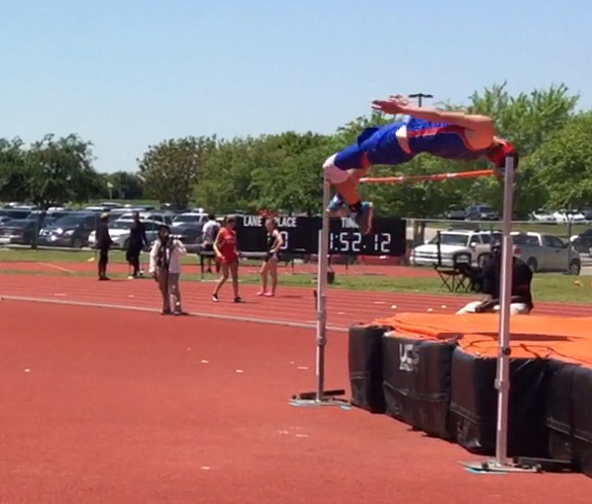 Preston Krantz wins high jump with a new school record jump of 6’6”