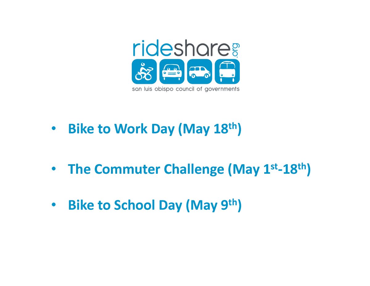ArroyoGrandeCA's tweet photo. City Council proclaimed May as Bike Month in #ArroyoGrande. Check out @SLORideshare list of fun bike events coming up! #SLORideShare #BikeMonth #BiketoWorkDay https://t.co/BbbPQYBX13 https://t.co/5VaQUzkPt9