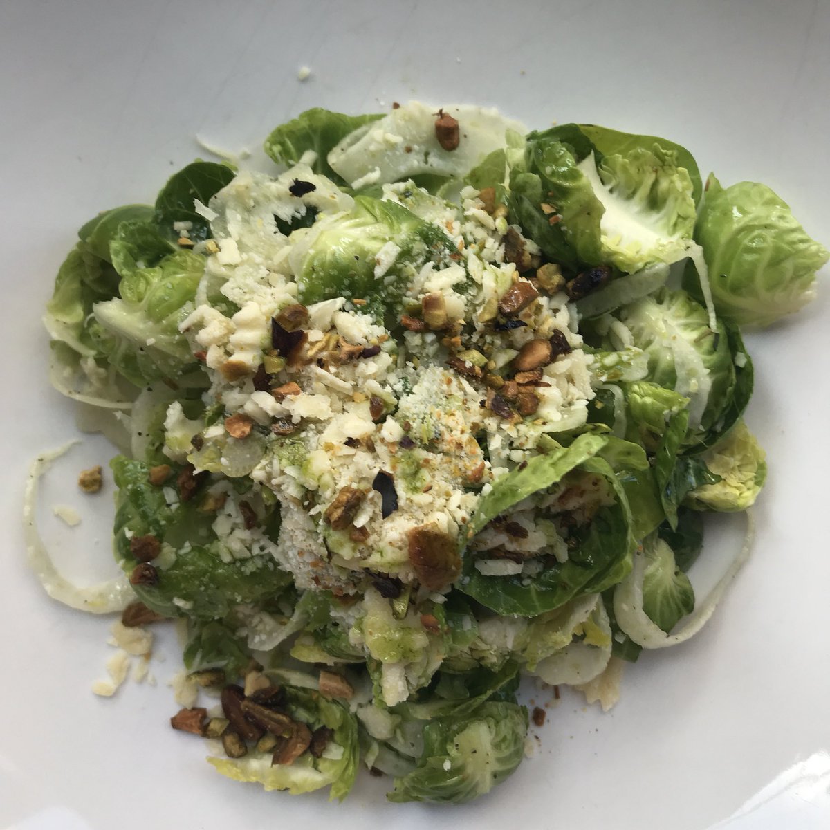Today I had a #lobster #quesadilla &amp; a #Brusselssprouts #salad at Island restaurant on the UES. The quesadilla was pretty good, though?the use of brie inside was strange. But at least it contained hearty chunks of lobster. The salad included pistachios &amp; fennel &amp; was delish!