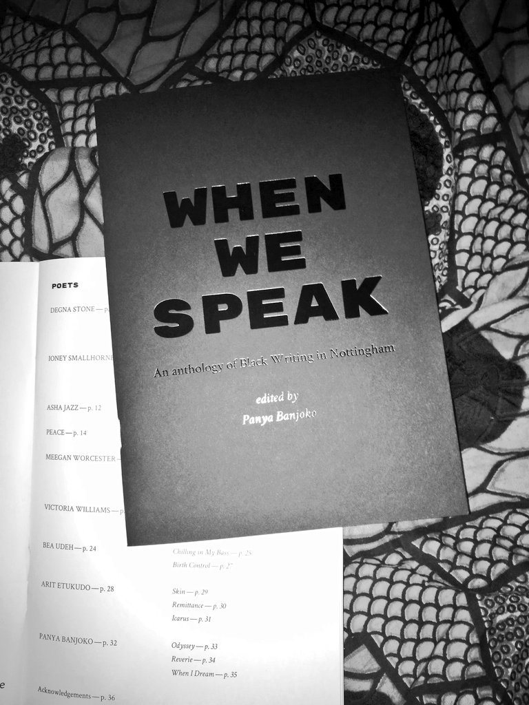 BeaUdeh's tweet photo. #WhenWeSpeak
Euphoniums flare in B flat,
walls crumble over mashed-up governments,
skies fall onto sand 
slipping on ozone. 
And we leave prints
for the rest to archive.
We lead them to us.
@NottsArchive @RCreativeFuture @NottmPoetryFest @NottmCityOfLit https://t.co/1AM4tRX86B
