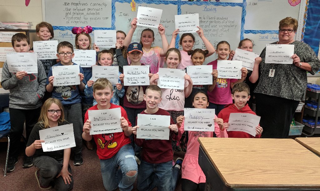 MCUSD223's tweet photo. Another Meridian223 class nailed it. Some of their #becauseyouwere moments brought us to tears. Their ❤️s are big. Thanks 4Th #WeAreMCUSD https://t.co/mq9Uf7WKl2