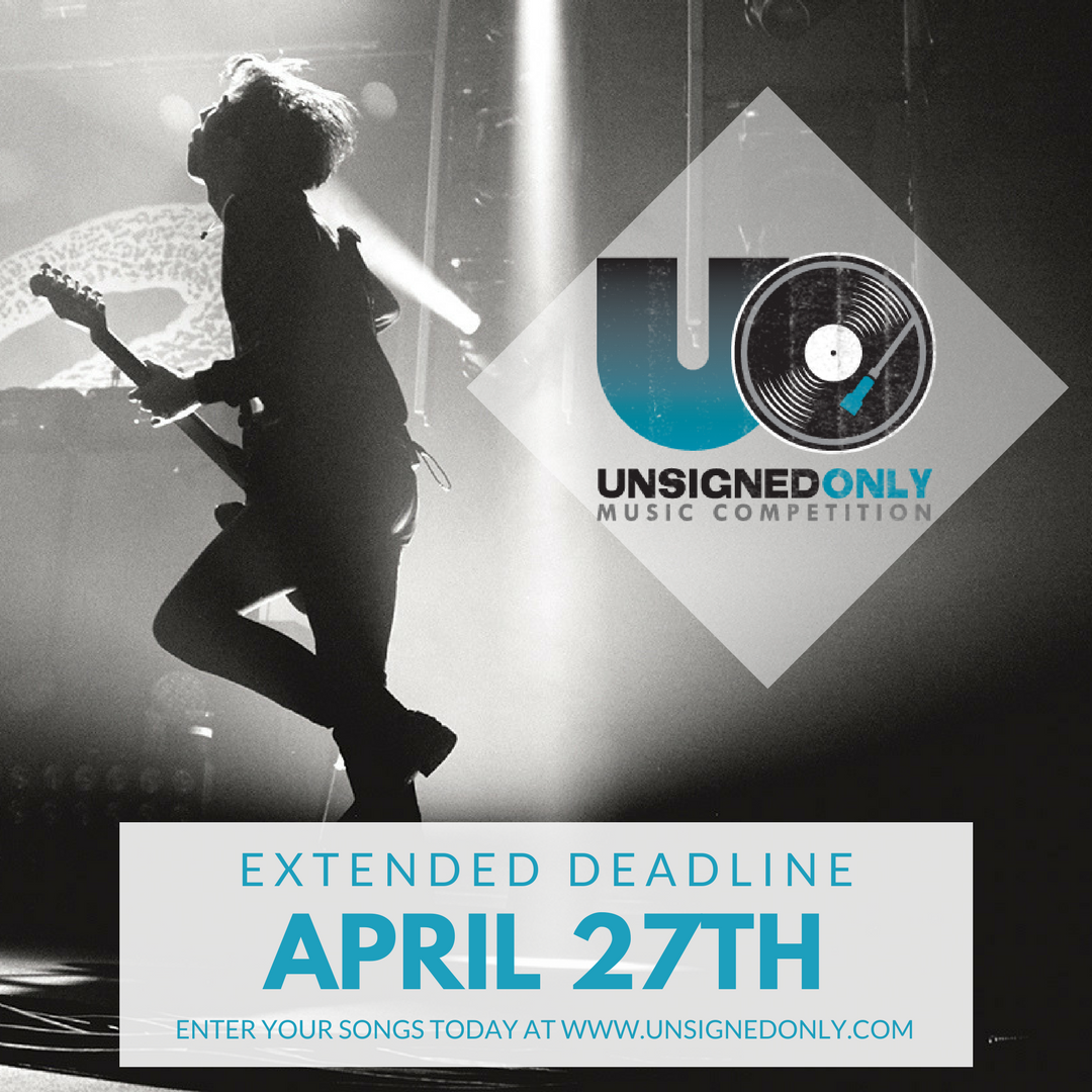 Cre8MusicAcad's tweet photo. @UnsignedOnly extended deadline is approaching on April 27. The competition is looking for great artists, and anyone who is not signed to a "Major" label is eligible. Enter your songs for a chance to participate in over $150k in prizes. To enter, visit: https://t.co/0sMxcx3vEi https://t.co/LsDNOOVURr