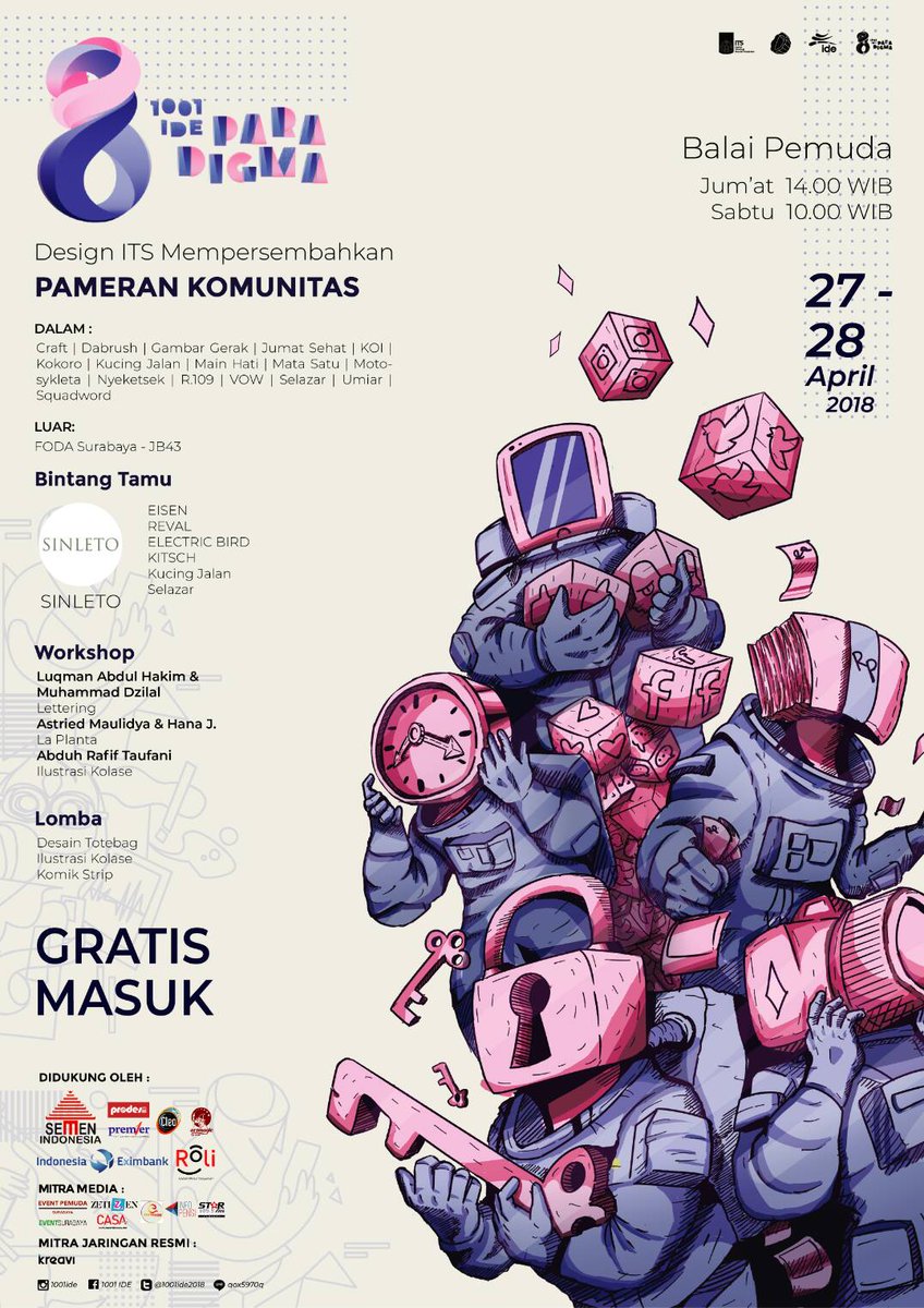 Kuy kenali berbagai macam komunitas yang menarik dari desain ITS di pameran komunitas 1001 IDE. 😉