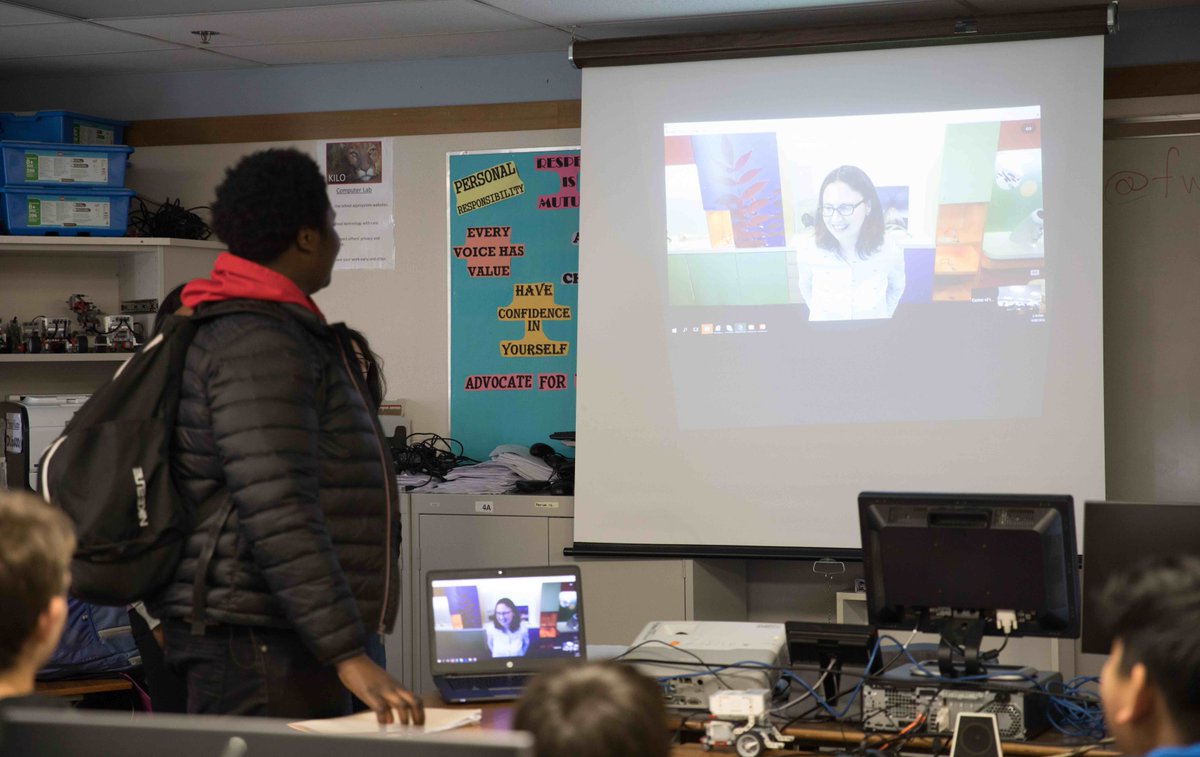 FWPS210's tweet photo. To celebrate Earth Day, Kilo Middle School scholars from the digital communications class put their digital skills to work to host their first “Virtual Field trip.” #FWPSGoal3 #EarthDay https://t.co/Q7rK7ntQLk