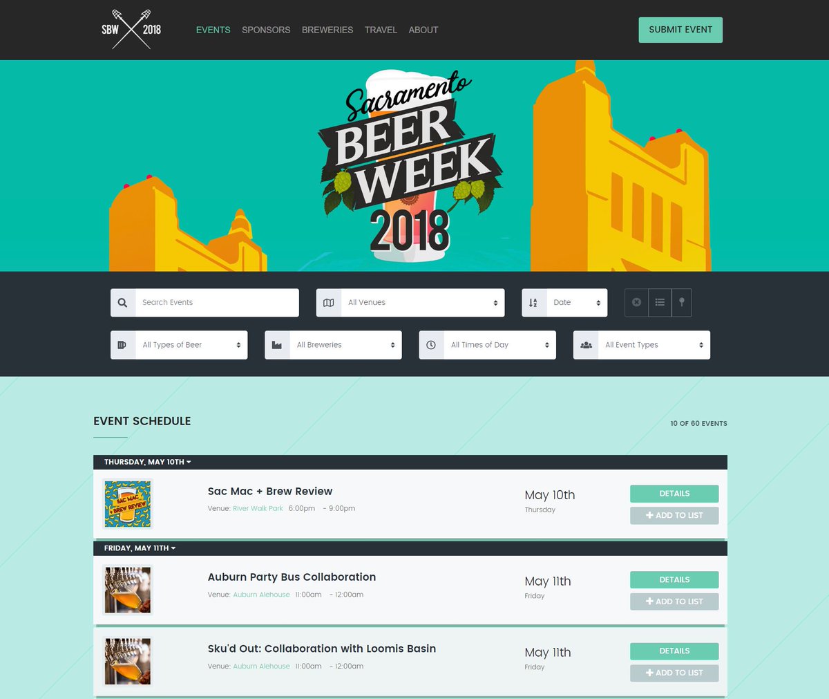 SacBeerWeek_'s tweet image. Have you checked out our new and improved website? You can easily view all of the Sac Beer Week events and even add the ones you are interested in to your very own list so that you never miss an event. Stay tuned as more events are getting added daily! | sacbeerweek.com