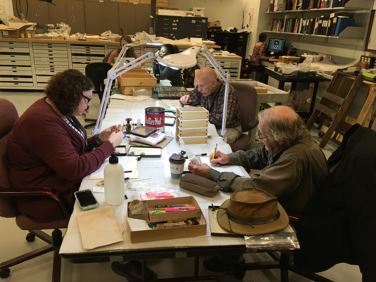 Just_A_MN's tweet photo. Different kinds of work in the Archaeology lab @sciencemuseummn ... cataloging artifacts, presenting at visitor special events, and conservation of ceramics.
#archaeolgoy #MuseumWeek2018 #professionMW https://t.co/9mW3uA9EWK