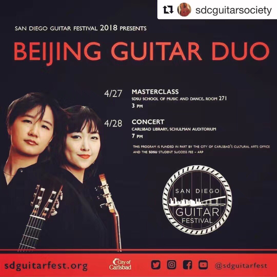 BeijingDuo's tweet photo. Look forward to the San Diego Guitar Festival this weekend! https://t.co/oW09AzcdBg