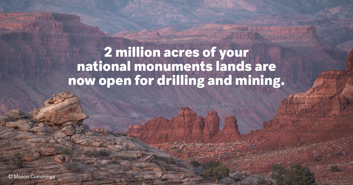 Wilderness's tweet photo. Stop @SecretaryZinke from drilling in Bears Ears, Grand Staircase-Escalante or on the doorsteps of our national parks! Sign the petition: https://t.co/8AJ9VfdFXz #StandWithBears #OurWild https://t.co/54MIPLcPEL