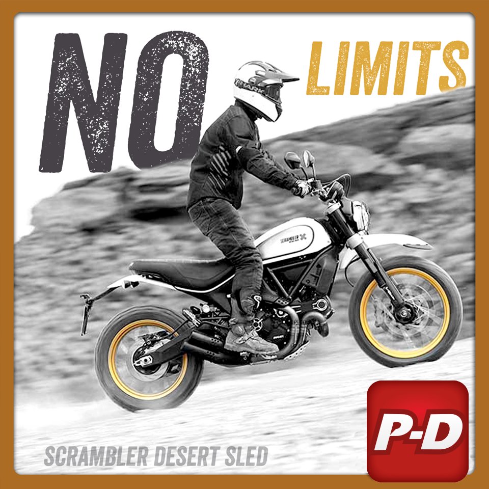 PureDucati's tweet photo. “That bike needs some boundaries”… said no one ever. #bike #Ducati #DesertSled https://t.co/TXA78lu7zV