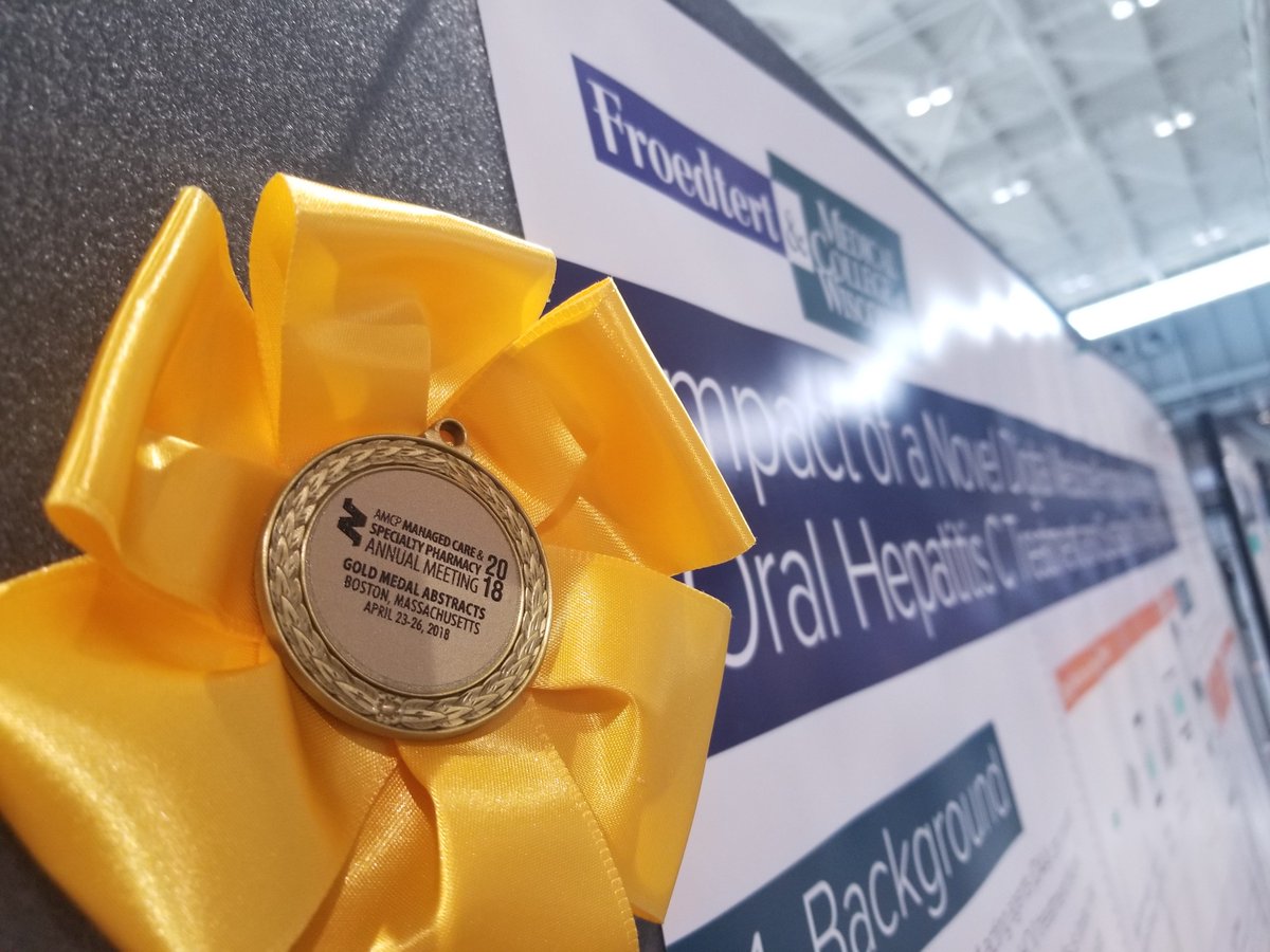 ProteusDH's tweet photo. Congrats again to the @ProteusDH and @Froedtert teams on receiving a gold medal at #AMCP2018 in Boston. An excellent example of what #DigiMeds can accomplish in the real world. https://t.co/Ey04Aa8HZa