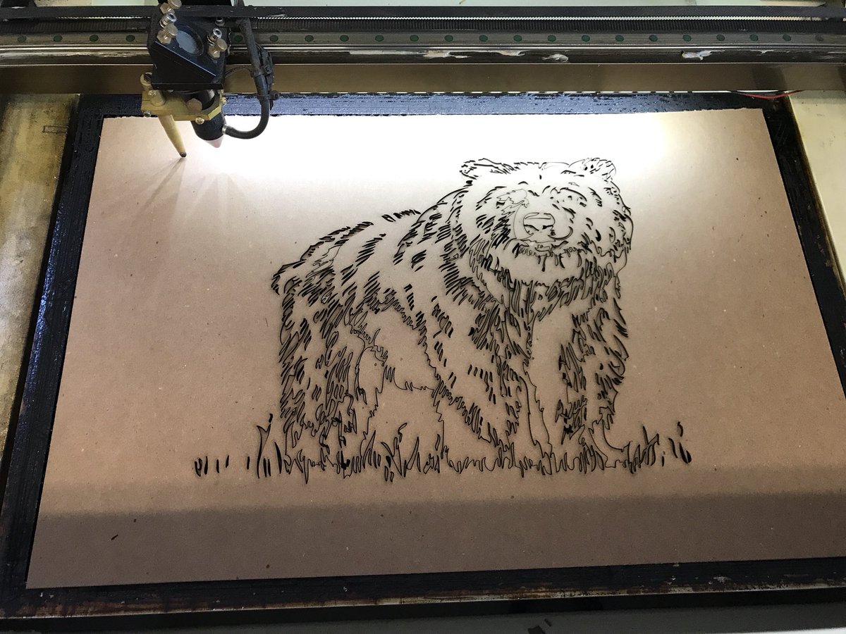 cjacobmake's tweet photo. For those “I can’t paint” thoughts... let’s make a stencil... building creative confidence #htmnc #ShareYourLearning #creativeconfidence #lasercut https://t.co/H9aOczhpm8
