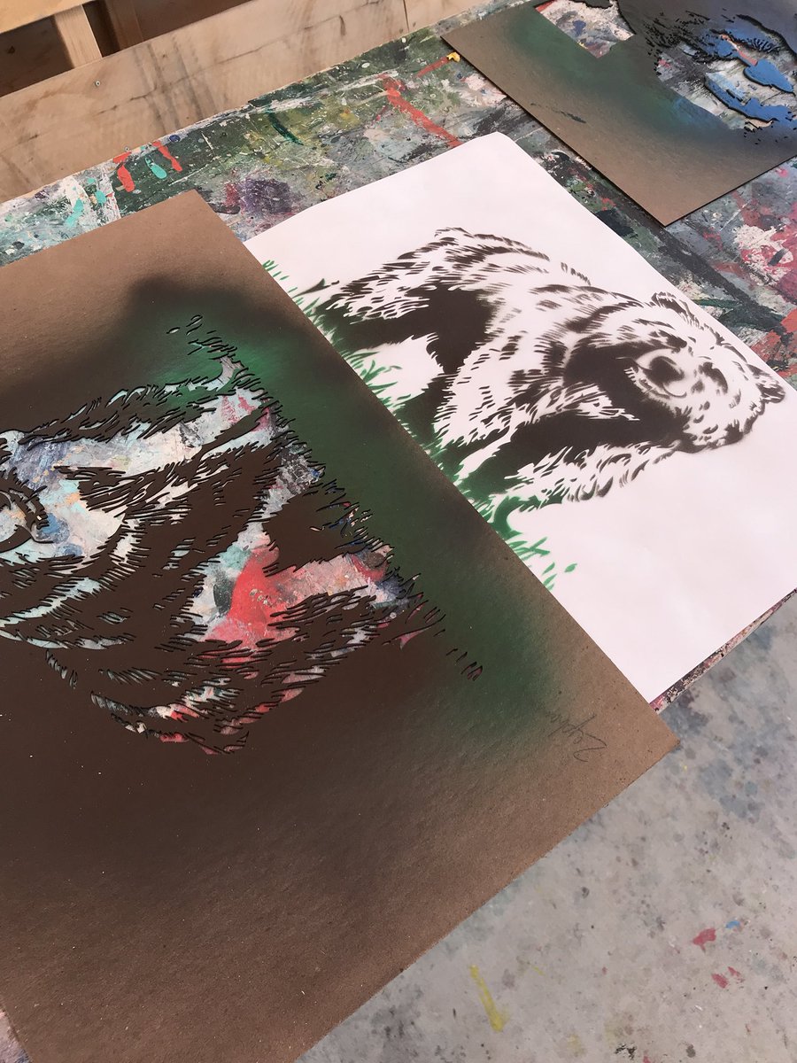 cjacobmake's tweet photo. For those “I can’t paint” thoughts... let’s make a stencil... building creative confidence #htmnc #ShareYourLearning #creativeconfidence #lasercut https://t.co/H9aOczhpm8