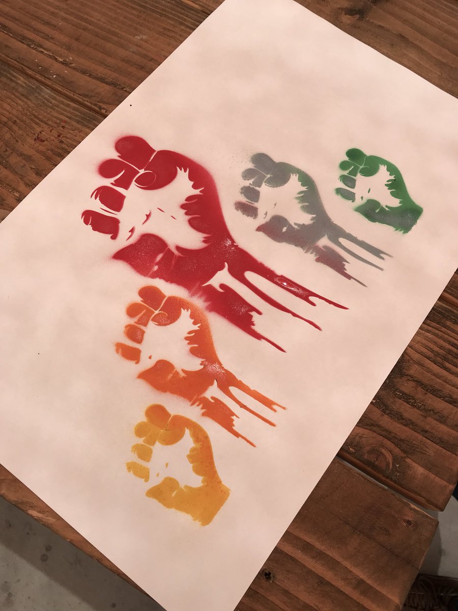 cjacobmake's tweet photo. For those “I can’t paint” thoughts... let’s make a stencil... building creative confidence #htmnc #ShareYourLearning #creativeconfidence #lasercut https://t.co/H9aOczhpm8
