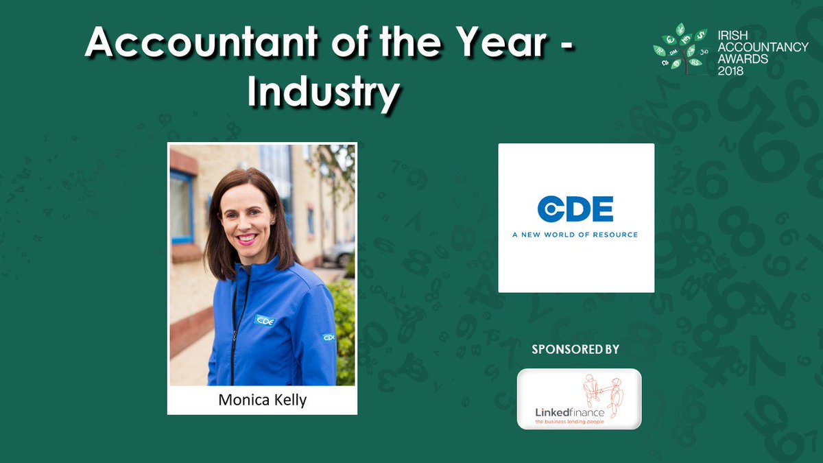 AccountancyIRL's tweet photo. Congratulations to Monica Kelly @cdegloball on winning Accountant of the Year - Industry! #AccountancyAwardsIRL https://t.co/JWsTrckfAm
