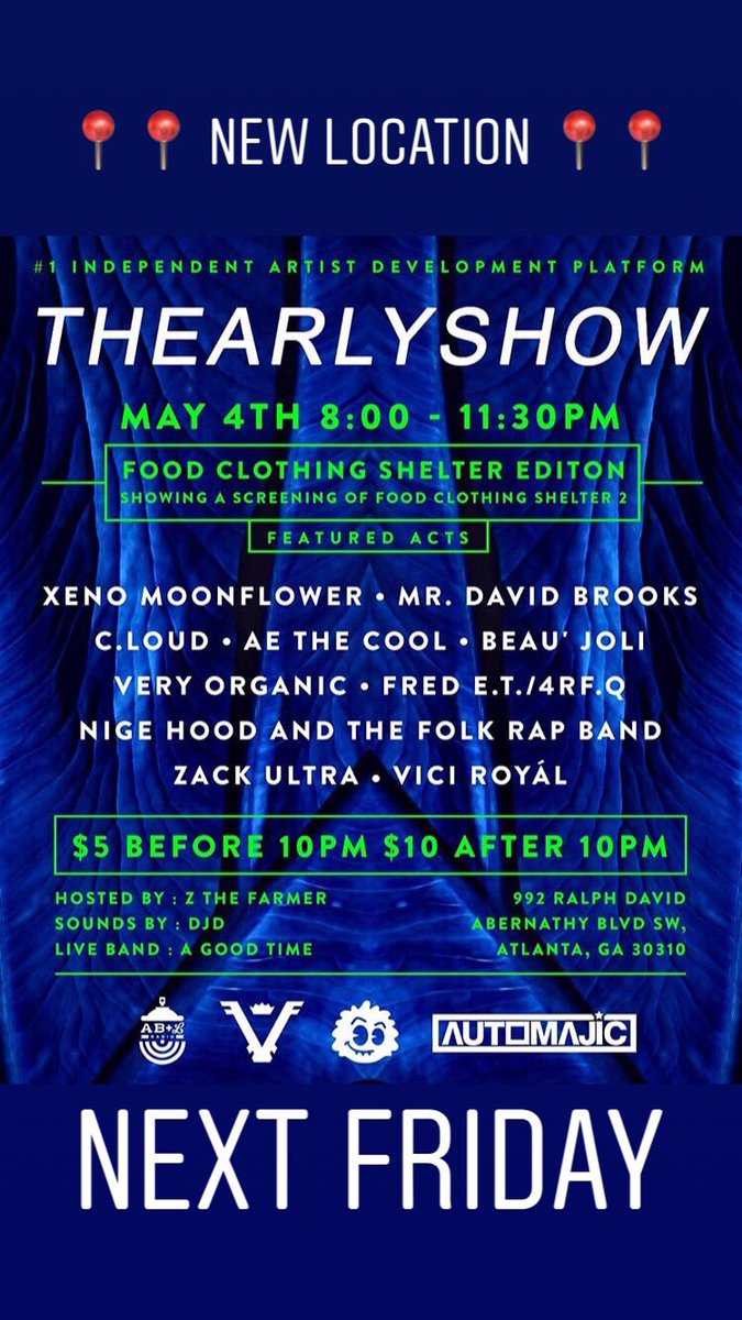 Fred_ET_'s tweet photo. Next Friday
ππ New Location ππ@gallery992atl (ig)
$5 at the door, $10 after 10pm
Come out and vibe with ya boy man, itβs my last show for a lil while
#THEARLYSHOW #TESATL #ETSZN #4rfQ https://t.co/hIWMhdGzzE