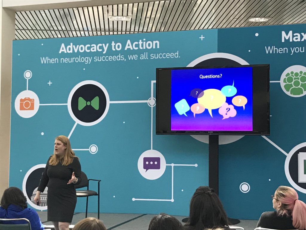 Excellent talk on Social media <a href="/LaFaverMD/">Kathrin LaFaver, MD, FAAN, DipABLM</a> for Women in Neurology #AANAM