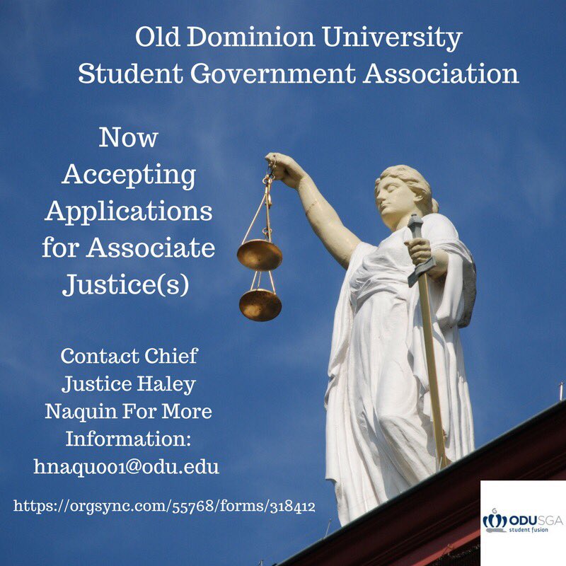 ODUSGA's tweet photo. If you are interested in being apart of the #CultivateTheCrown movement there’s still time! Applications to be an associate justice close tomorrow at 11:45 pm. If you have any questions contact our Chief Justice 🌀 https://t.co/gdD40ziyWM
