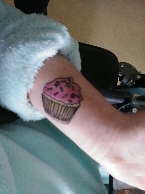 I love my cupcake! Thank you Jessica Turner for putting this beautiful reminder of Indy Marie on me!<a href="/tag/tattoo"class="tags"><span>#tattoo</span></a><a href="/tag/cupcake"class="tags"><span>#cupcake</span></a><a href="/tag/cripplethreat0"class="tags"><span>#cripplethreat0</span></a><a href="/tag/sevensagas%20"class="tags"><span>#sevensagas </span></a>