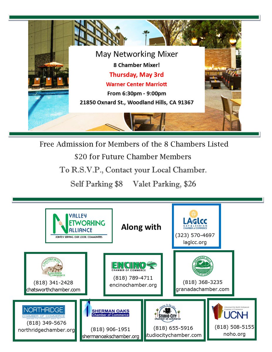 Join us next week for a joint mixer. Chamber members rsvp online at studiocitychamber.com/events/details…. Non-members call 818-655-5916 to rsvp. #studiocity #networking #woodlandhills