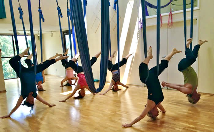 ElonRecWell's tweet photo. Ever wanted to try aerial silk yoga? Now you can! Come to the Elon Wellness Fair this Tuesday, May 1st from 1:30 – 4:30pm in Koury Campus Rec! https://t.co/v4Ihsnn9tD