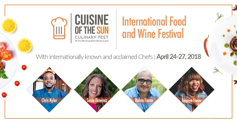 DenisseGarquin's tweet photo. #CuisineOfTheSun Los Cabos @palmarcabo with Celebrity Chefs: Chris Kyler, Rahm Fama, Susie Jimenez, and Tregaye Fraser. @cheftregaye @rahmFama @SusieSpiceItUp @chefckyler https://t.co/xsMGIKb5MW