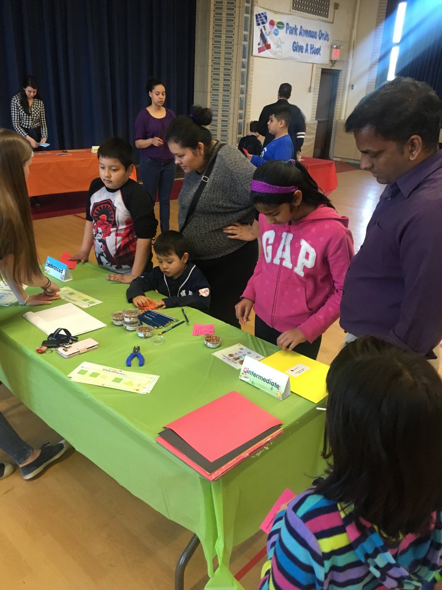 Family Math Night at Park Avenue School! Thank you to Alex Lepes, HS Math &amp; Computer Science Chair and our Mu Alpha Theta Members who are running our stations!