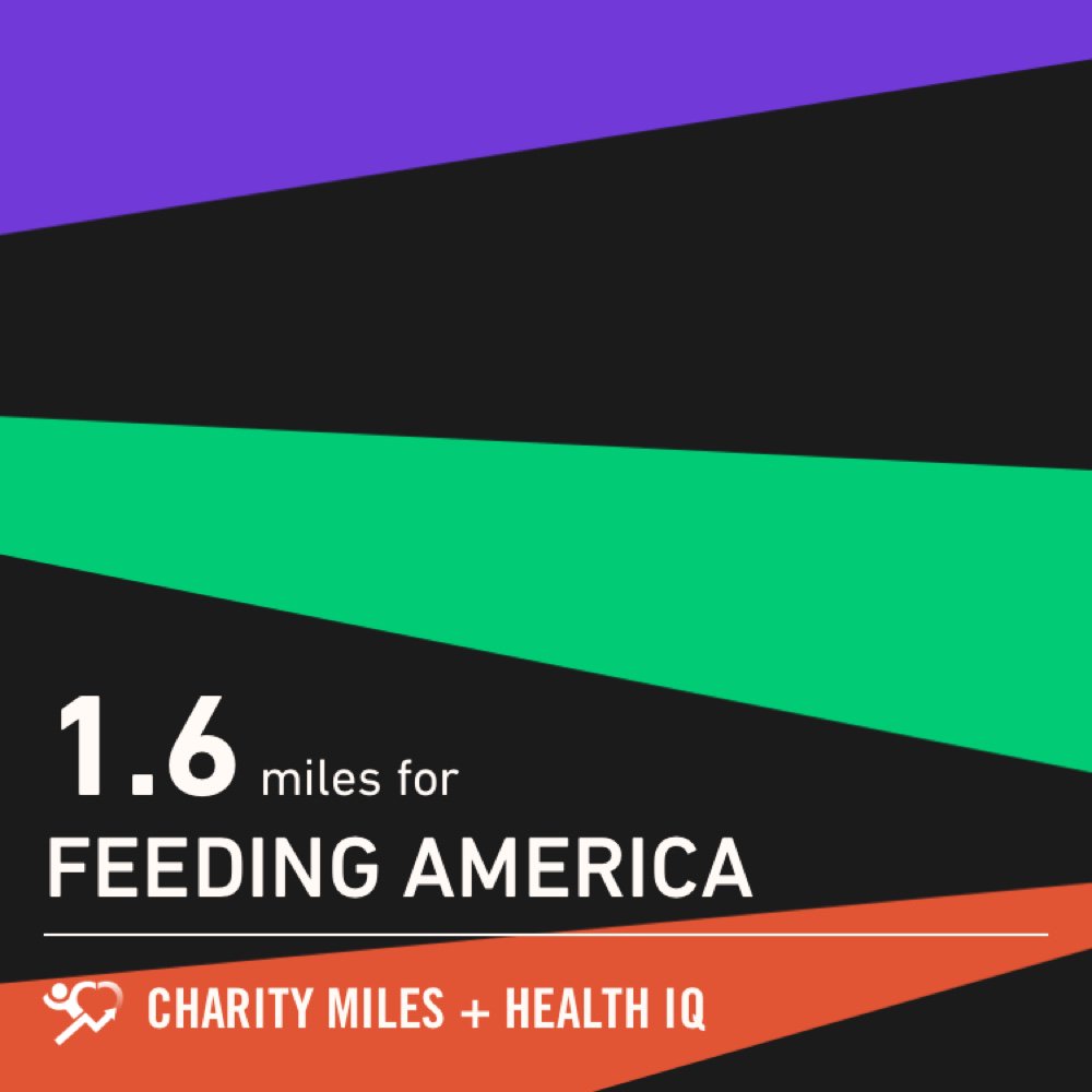 AshcraftLynne's tweet photo. 1.6 @CharityMiles for @FeedingAmerica. Thanks to @healthiqinsure for sponsoring me. #EveryMileMatters https://t.co/S8xZpztroH https://t.co/NlCl0RmwQq