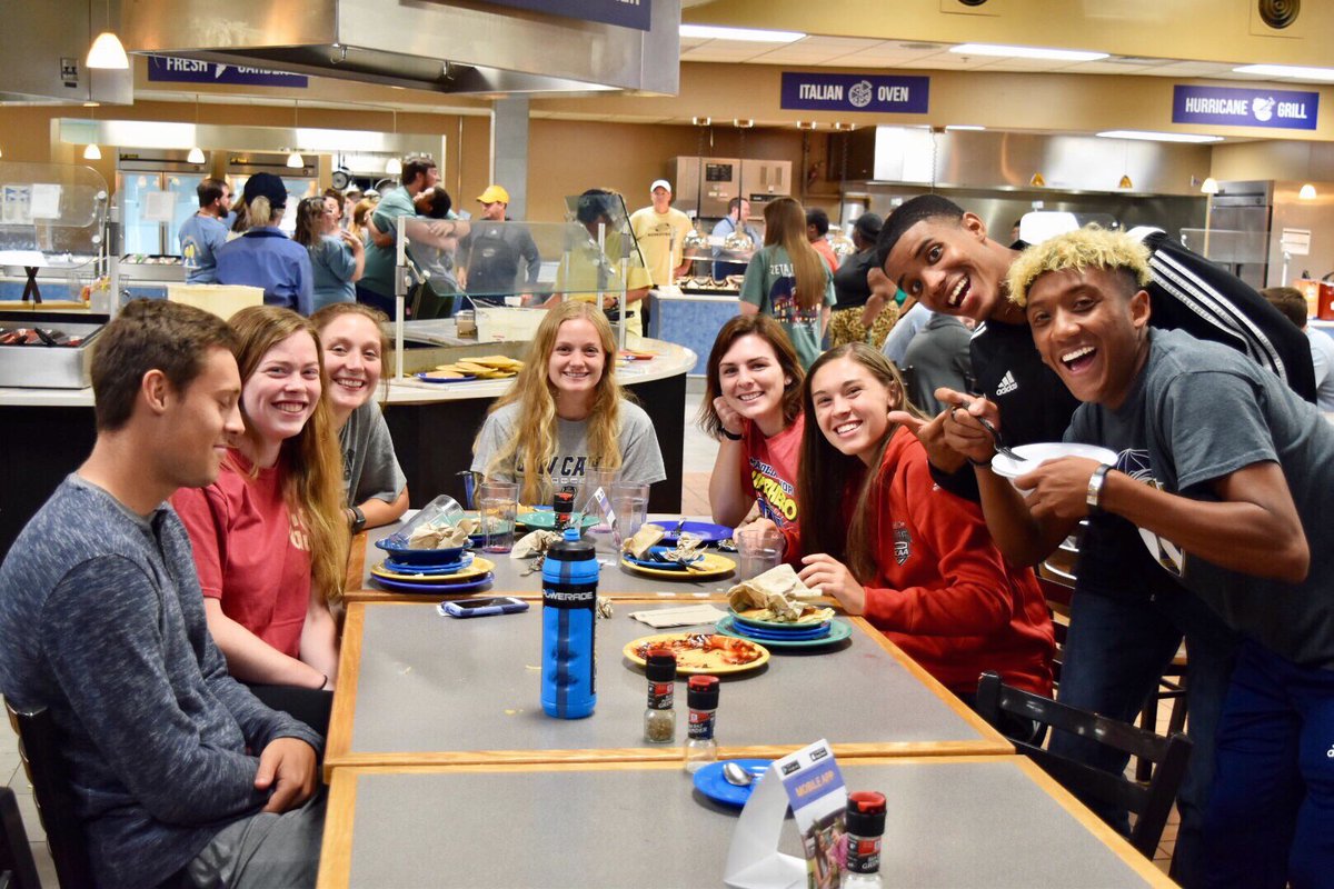 GaSouthwestern's tweet photo. Nearly 400 students came out to enjoy #WafflesWithTheWeavers last night! Thanks to @CanesPresident &amp; @KristiWeaver1 for cooking up some delicious food and to @gswSGA for providing free shirts! #PartOfTheStorm #GSWFinalsWeek https://t.co/WG231aJlN7