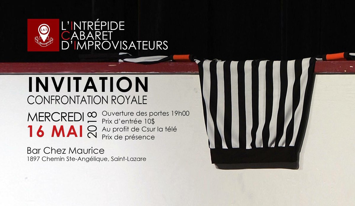 IntrepideC's tweet photo. Confrontation royale au profit de Csur la télé le 16 mai 2018 au bar Chez Maurice. https://t.co/1uLqZDV0vT