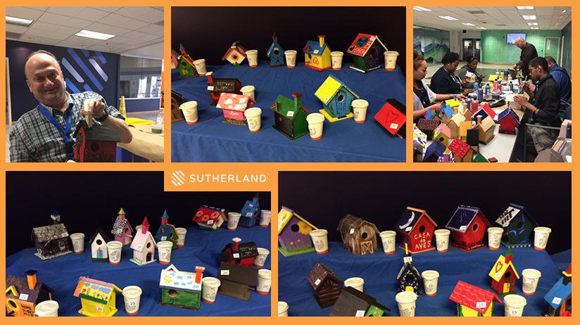 SutherlandHires's tweet photo. Team members from our Las Vegas site celebrated Earth Day! They recently held a contest to paint the birdhouses that will be donated to the Boys Scouts of America. Great job team! #SutherlandLife #WeAreSutherland #SutherlandCares https://t.co/CUTWlUz1Cs