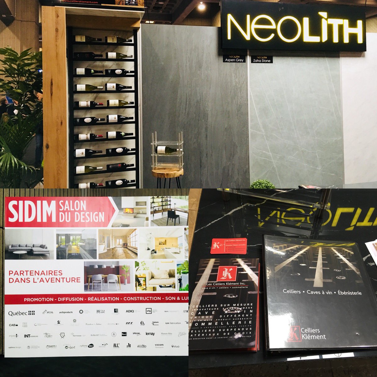 Gen_Thibault's tweet photo. 1ere journée au Salon Du Design SIDIM #sidim !🤗@CelliersKlement &amp; @Neolith_ !!💥💖💥Merci #AlainCourtemanche ☺️ https://t.co/KdQh4HuYg9