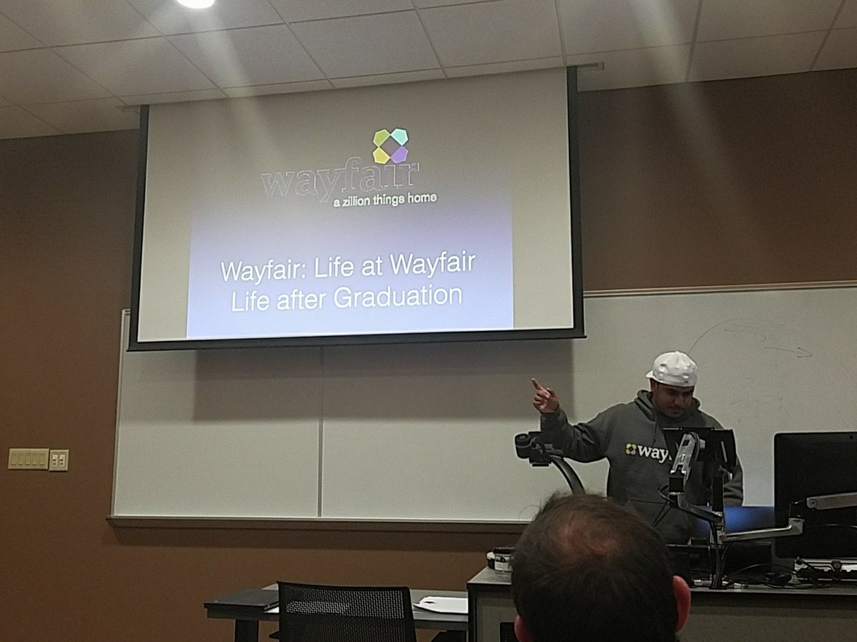 WNECSIT's tweet photo. Gaurav Trehan (IT 2017) talking about his time since graduation at @Wayfair https://t.co/bzxCV6X9bj