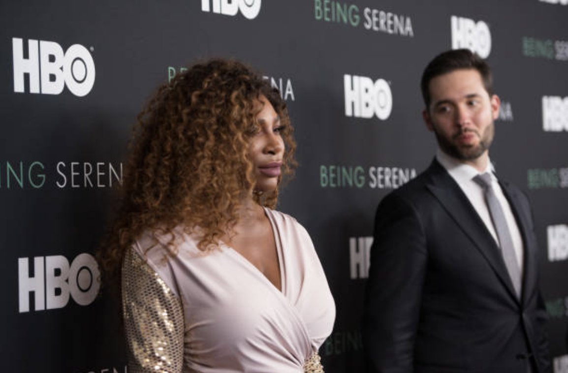 alexisohanian's tweet photo. 😆😆😆 Got caught admiring my wife and I ain't mad about it. 
#GMOAT #BeingSerena https://t.co/CSYAmev9Bk