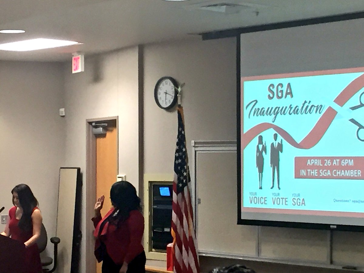 The 2018-2019 <a href="/sga_umsl/">UMSL SGA</a> Vice President, Aleathea Williams, swearing in for her new role. #UMSLproud
