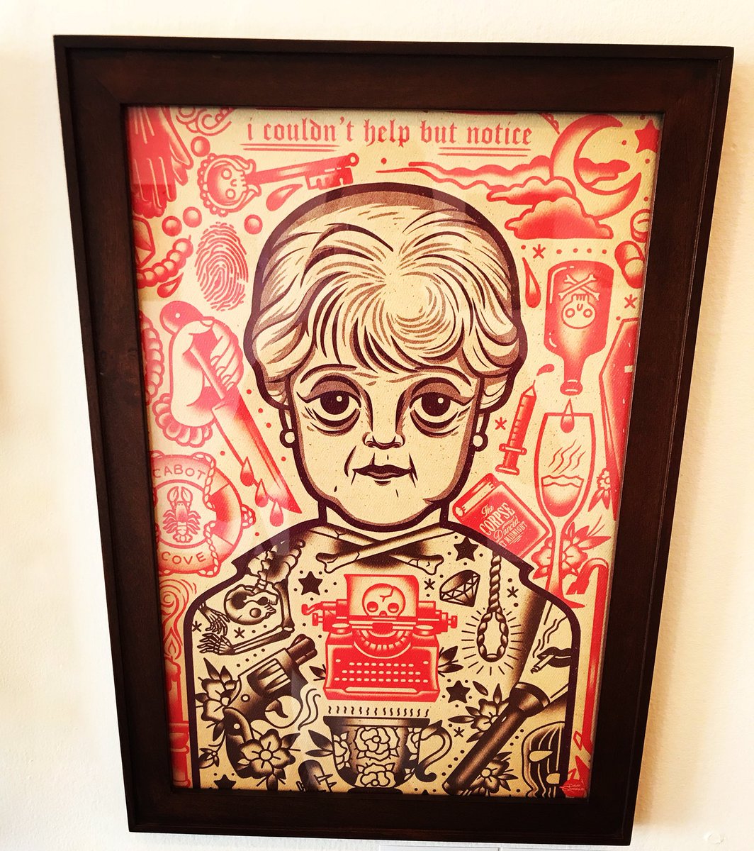 I bought this new MURDER SHE WROTE inspired art print to hang in my living room, and suddenly my place feels simultaneously full of intrigue, yet also cozy. 

Art by the amazing <a href="/davequiggle/">Dave Quiggle</a>!