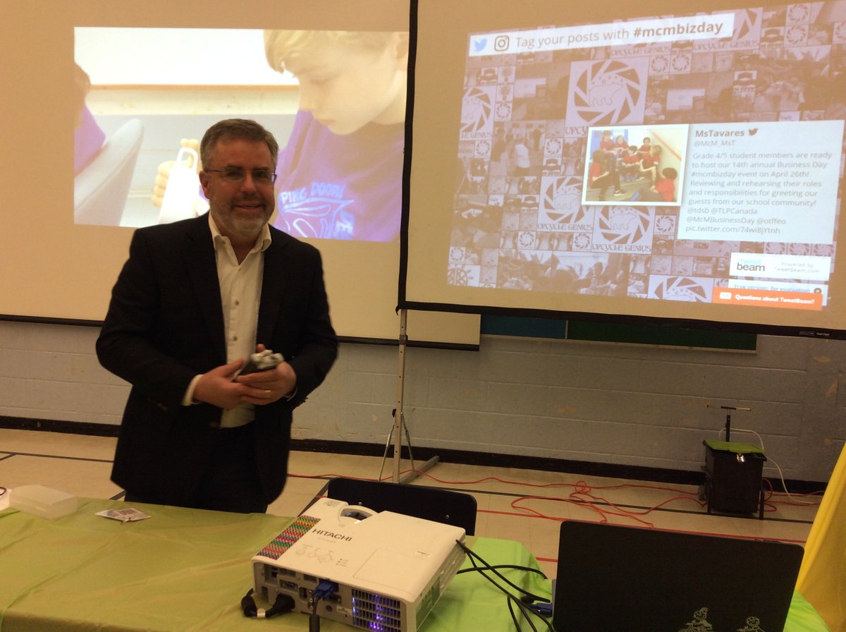 McMBusinessDay's tweet photo. What an honour to have @Stephen_Hurley @voicEdcanada join us today! Capture student reflections of their learning journey, overcoming obstacles, making compromises, stepping up to support peers &amp; being leaders in the school community #mcmbizday @tdsb @TDSB_STEM #tdsbgc @TLPCanada https://t.co/G1E44ZQRGF