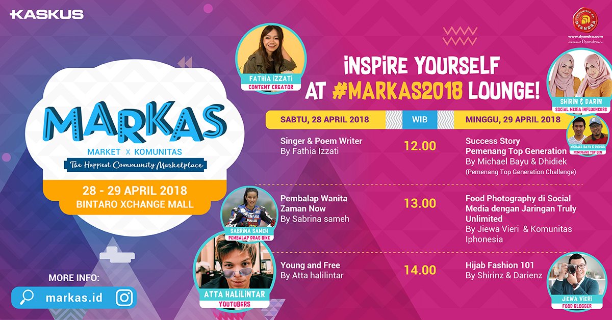 tribunnews's tweet photo. BESOK! #MARKAS2018 hadir untuk bikin happy! Cekidot di https://t.co/sSeGlt3hpl untuk tahu siapa aja yang bakalan performance di MARKAS 2018! https://t.co/u0zYjWbUdd