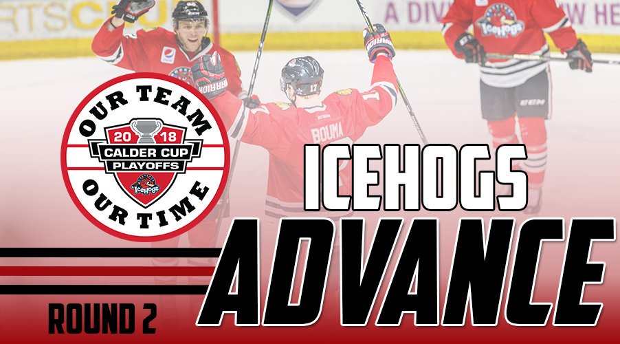 EJDSELL!!!  🚨🚨🚨🚨

ICEHOGS WIN IT 4-3 IN TRIPLE OVERTIME TO SWEEP THE WOLVES! 

ON TO THE SECOND ROUND!!