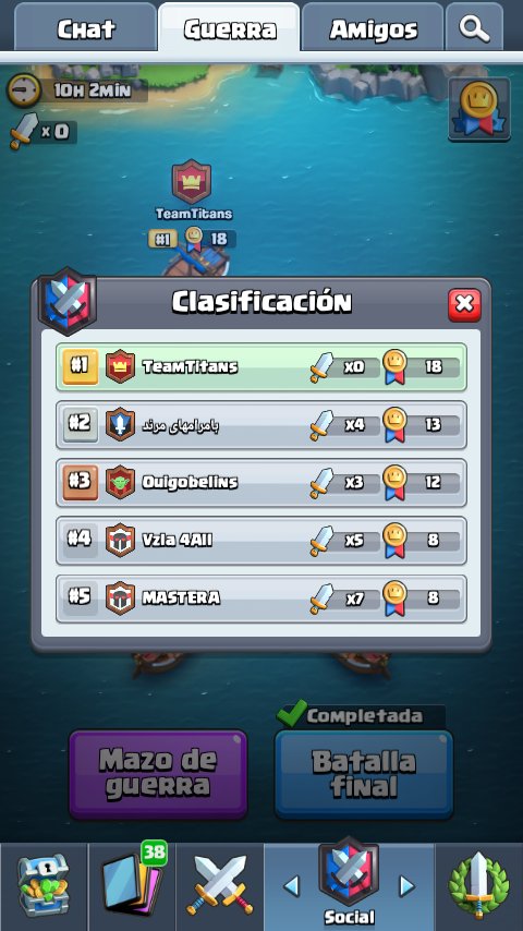 Felicidades al equipo de @TeamTitansTT ganando su primera Guerra de Clanes.

@_LennyCR_ <a href="/Itachi647/">ITACHI</a>
@Emmanue68333873 <a href="/Brayler6/">Brayler</a> <a href="/DestructorCr29/">DestructorCr</a>
#GoTitans