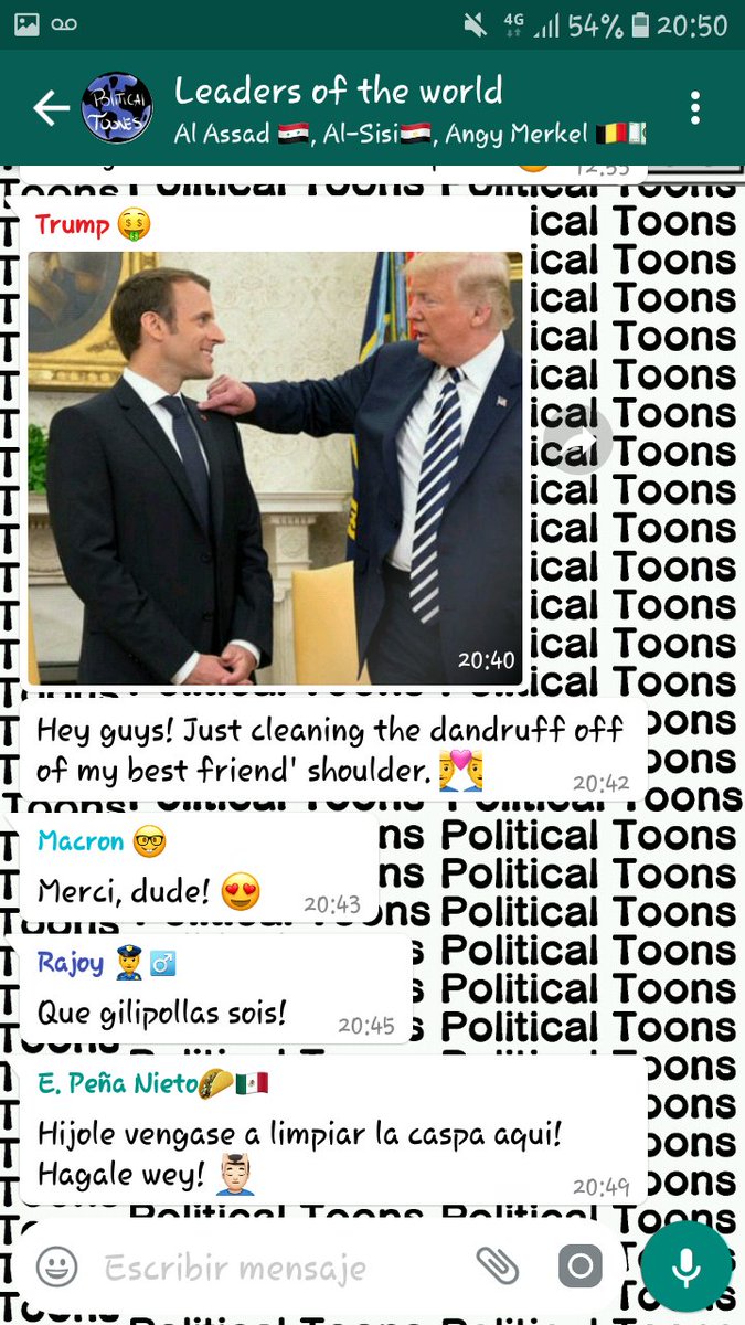 #chat #lideresdelmundo #leadersoftheworld #whatsapp #wpp #comunidadinternacional #sistemainternacional #trump #macron #peñanieto #rajoy #rajoyfacho 
.
Follow us on Insta: toons.political
#PoliticalToons #Meme #Politics #cartoons #argentina #students #internationalrelations #rrii