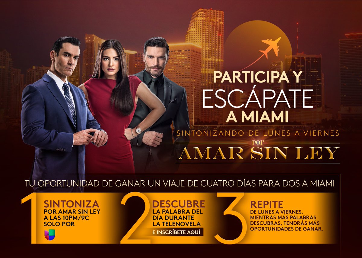 Este jueves calienta tu verano con las noches de pasión de #AmarSinLeyUS. ¡Sigue los sencillos pasos y no te quedes sin participar 😎!