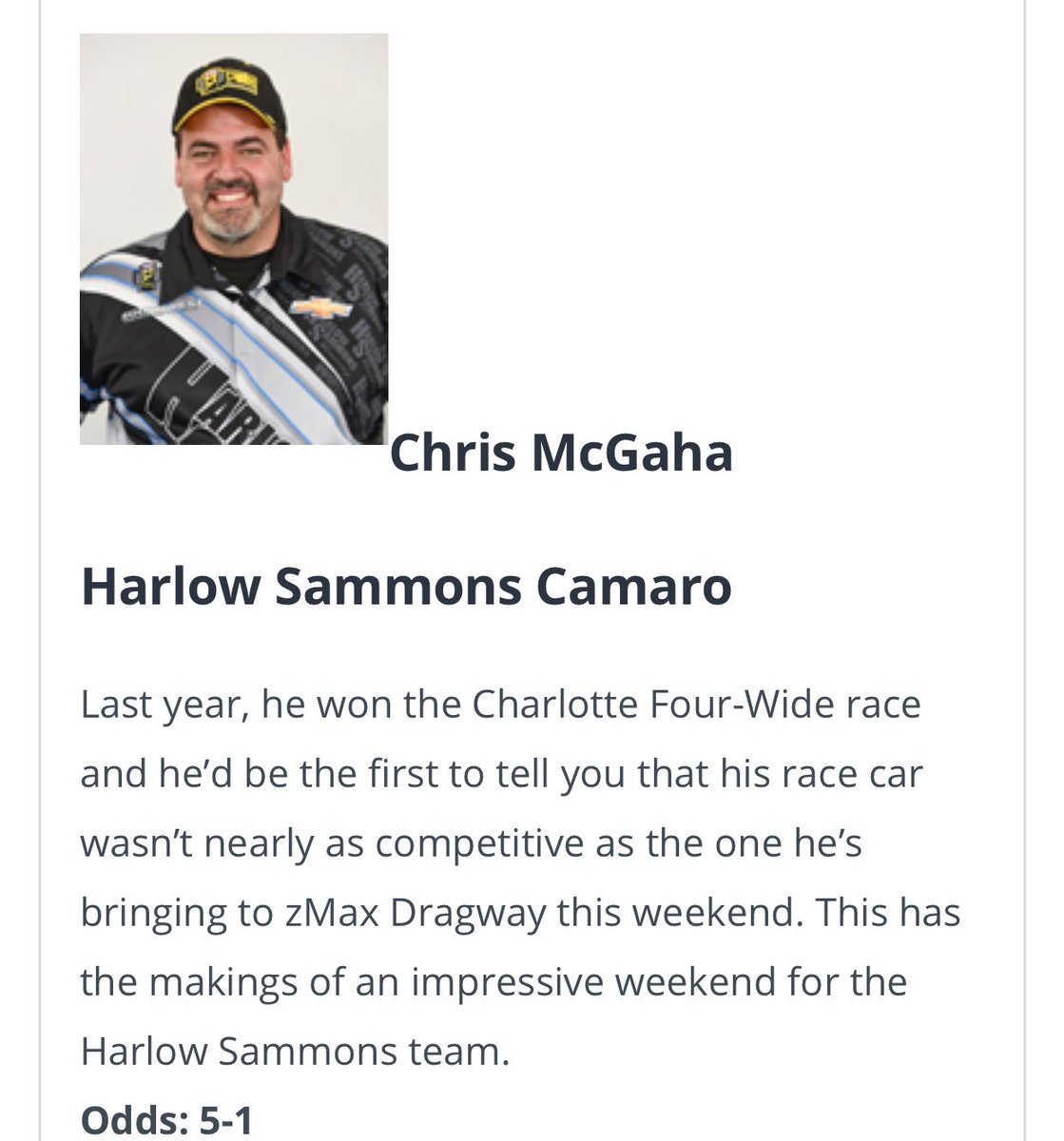 ChrisMcGahaPS's tweet photo. Nice, #TrickyTipster! 😉 #4WideNats #NHRA #ProStock https://t.co/mMfPOD3kHs